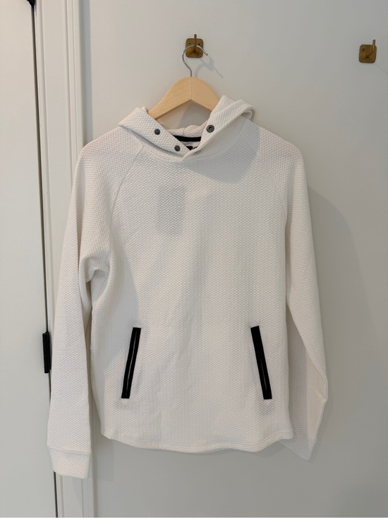 Swannies Golf Other - Men's White Textured Hooded Pullover Sweatshirt